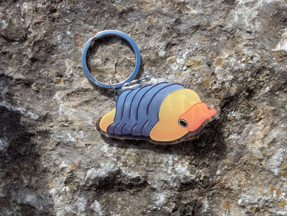 Rubber ducky isopod keychain