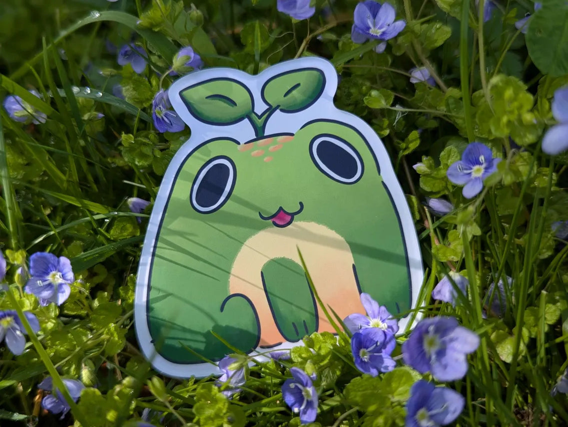 Apple frog magnet