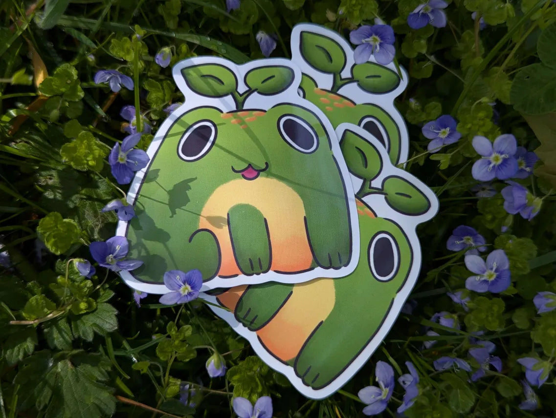 Apple frog sticker
