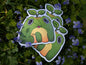 Apple frog sticker