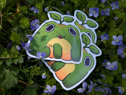 Apple frog sticker