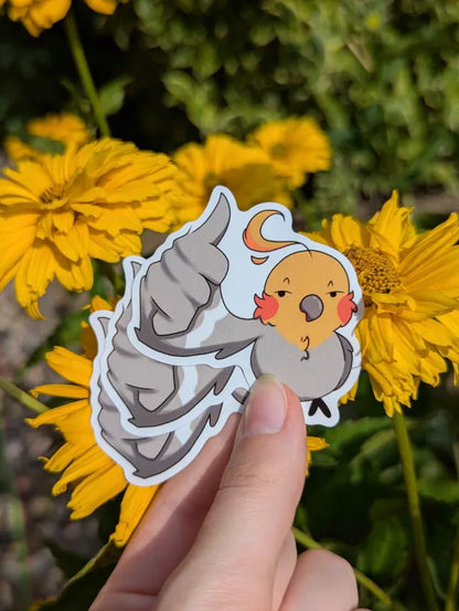 Thumbs up bird sticker