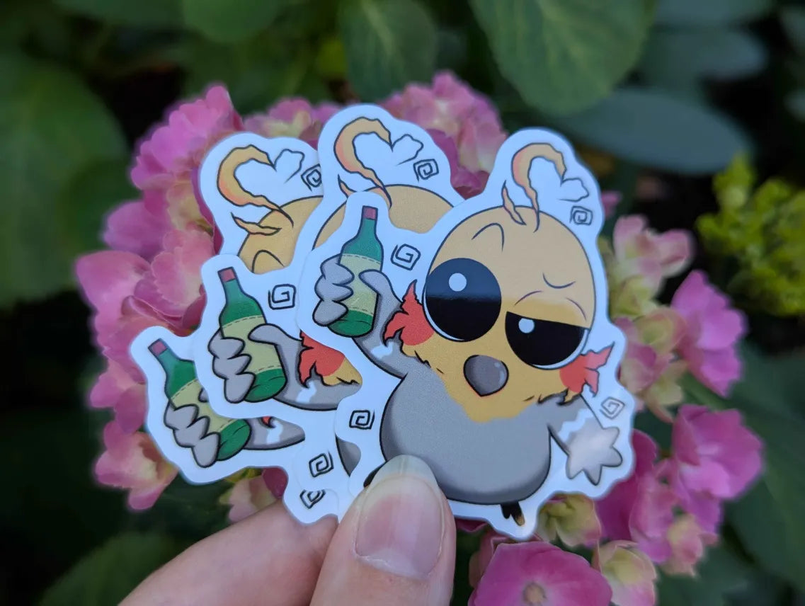 Drunk bird sticker